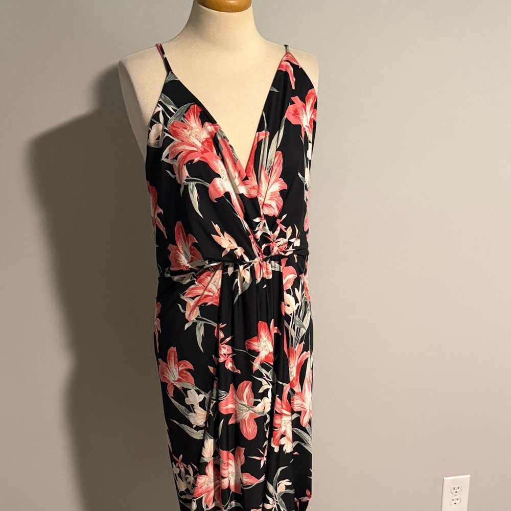 Floral Black and Pink Asymmetrical dress